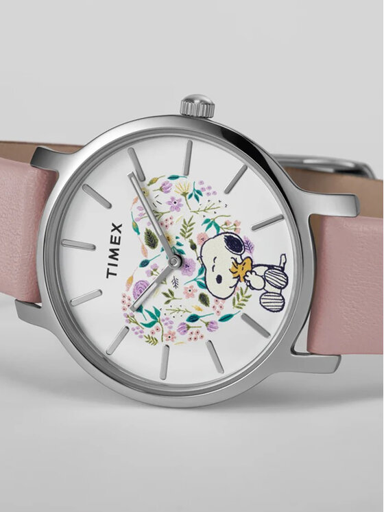Timex Timex Часовник Timex x Peanuts® TW2W85100 Сребрист