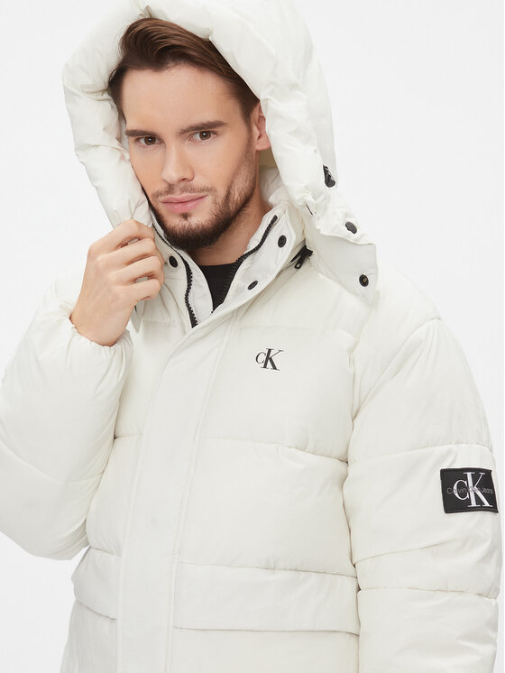 Calvin Klein Jeans Calvin Klein Jeans Žieminė striukė J30J323709 Écru Relaxed Fit