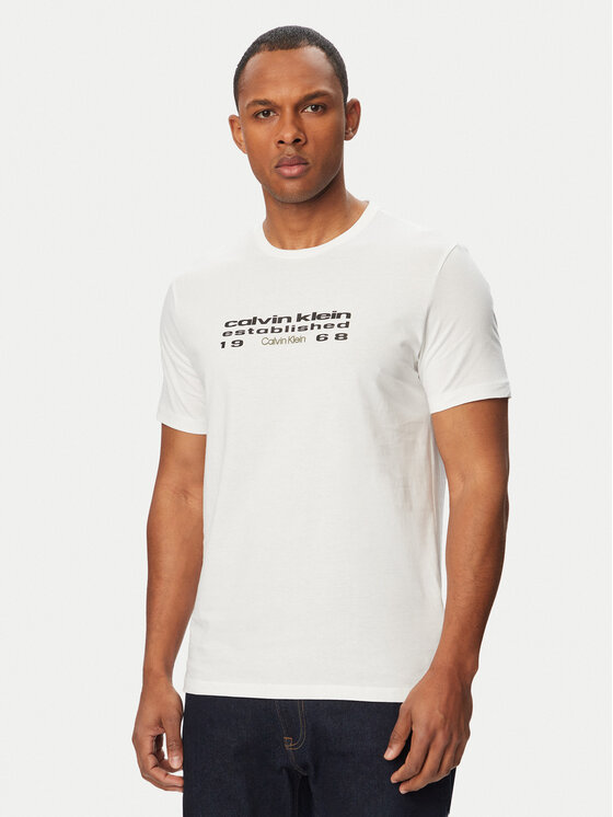 Calvin Klein Jeans Calvin Klein Jeans T-särk SS 30s EU LV04RG800G Valge Regular Fit