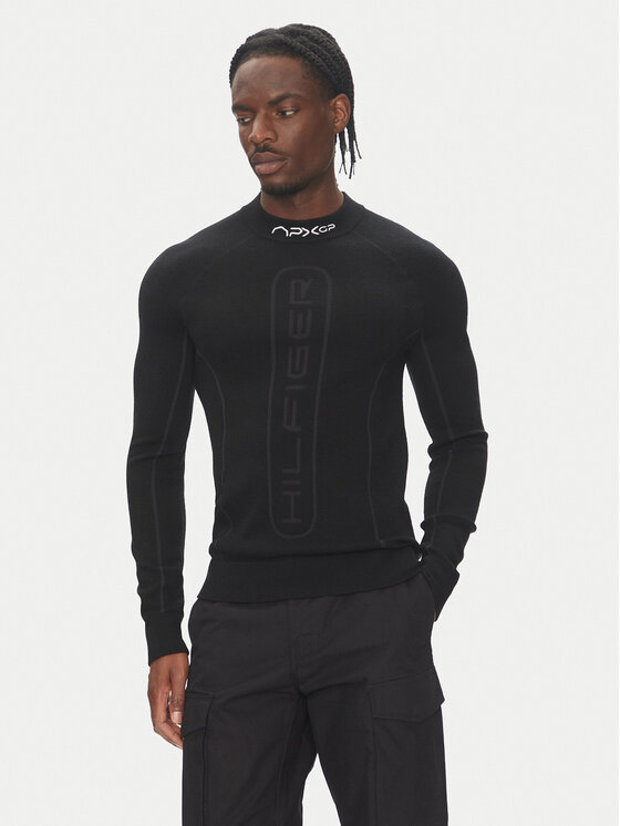 Tommy Hilfiger Tommy Hilfiger S dlouhým rukávem F1 Movie MW0MW41383 Černá Slim Fit