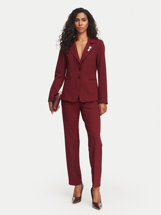 Marella Marella Riidest püksid Paese 2623786034 Bordoopunane Regular Fit