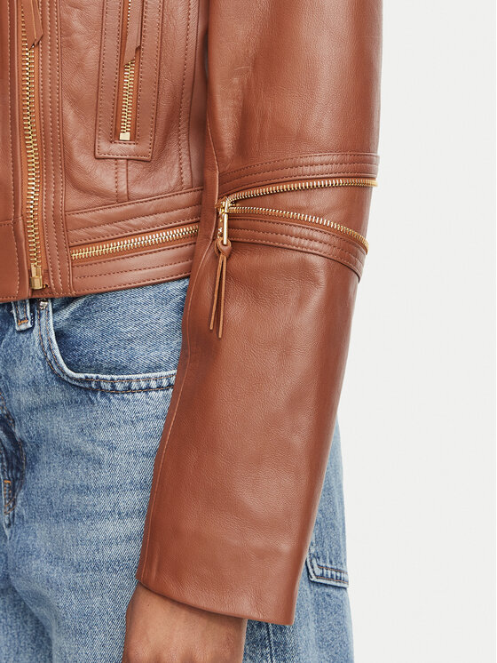 Elisabetta Franchi Elisabetta Franchi Шкіряна куртка GD-01Z-66E2-V1490 Коричневий Regular Fit