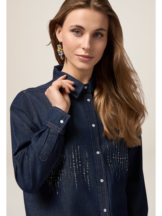 Oltre Oltre Camicia 5638R002924N034 Blu Over Fit