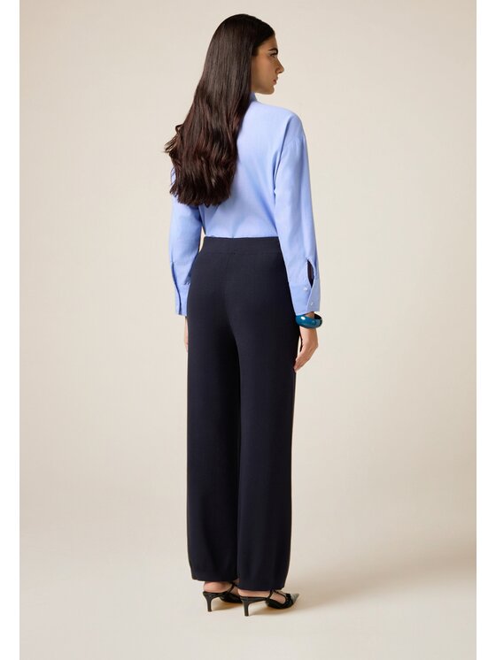 Oltre Oltre Pantaloni di tessuto P665J002342N034 Blu Baggy Fit