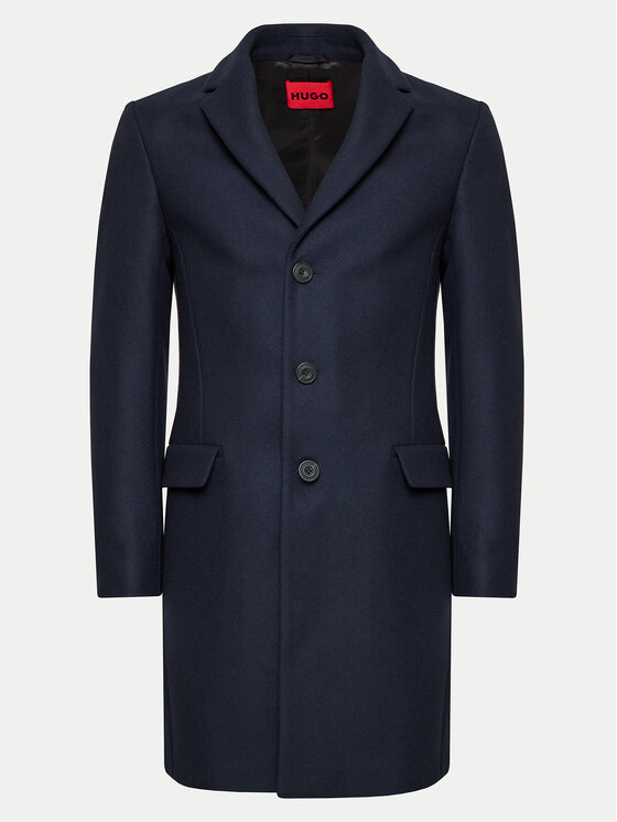 HUGO Hugo Cappotto di lana Migor 2441 50528793 Blu scuro Slim Fit