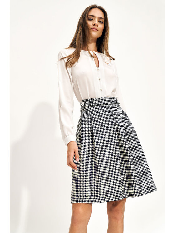 NIFE NIFE Midi sukně SP80 Černá A-Line Fit