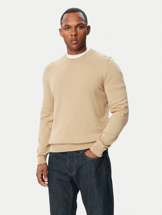 HUGO Пуловер San Cassius-C2 HUGO-50553588 Бежов Slim Fit