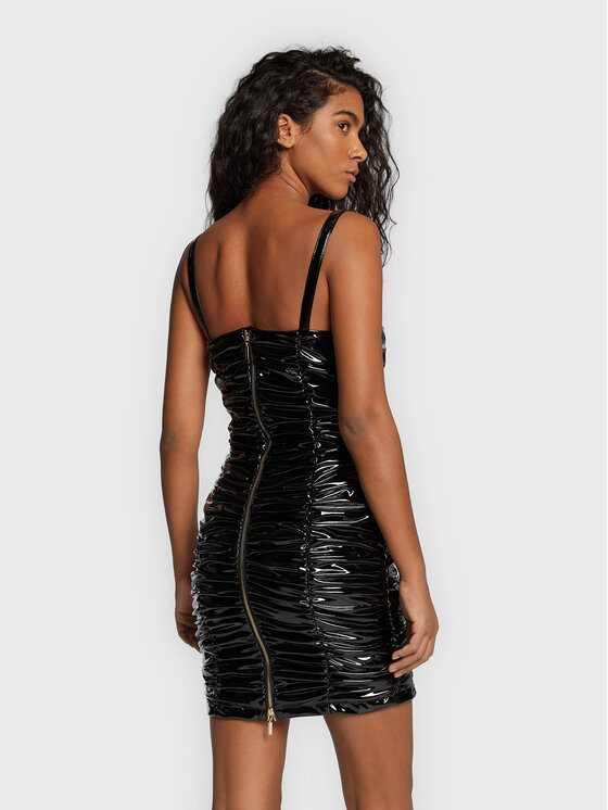 Babylon Babylon Коктейлна рокля R_S00800 Черен Slim Fit