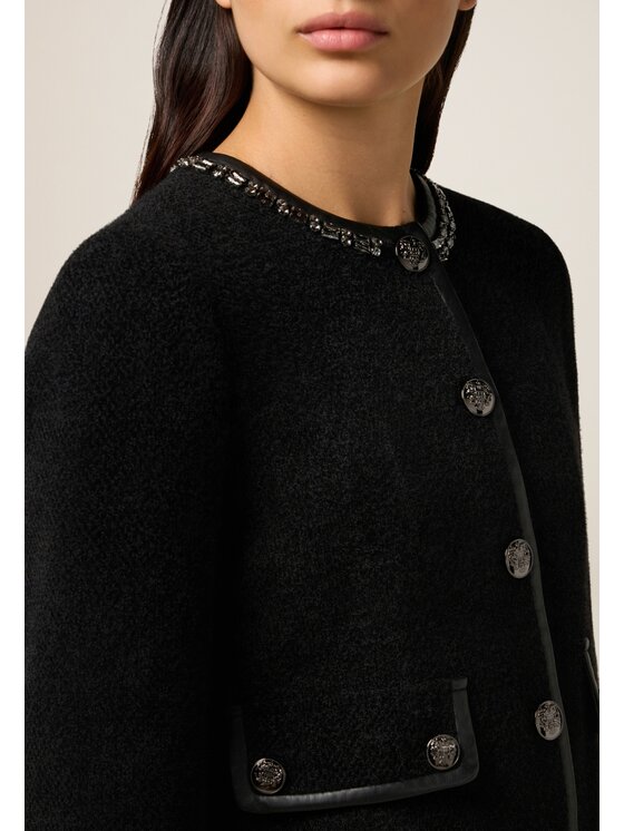 Oltre Oltre Giacca di transizione R171R002236N033 Nero Boxy Fit