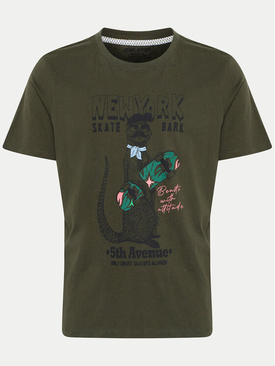 Blend Blend Tricou 20717748 Verde Regular Fit
