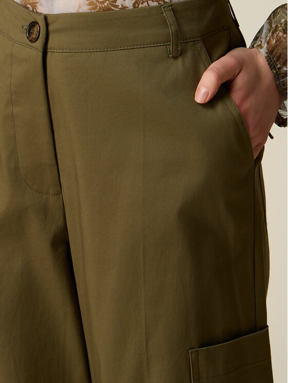 Oltre Oltre Pantaloni di tessuto P744R008878N035 Verde Baggy Fit