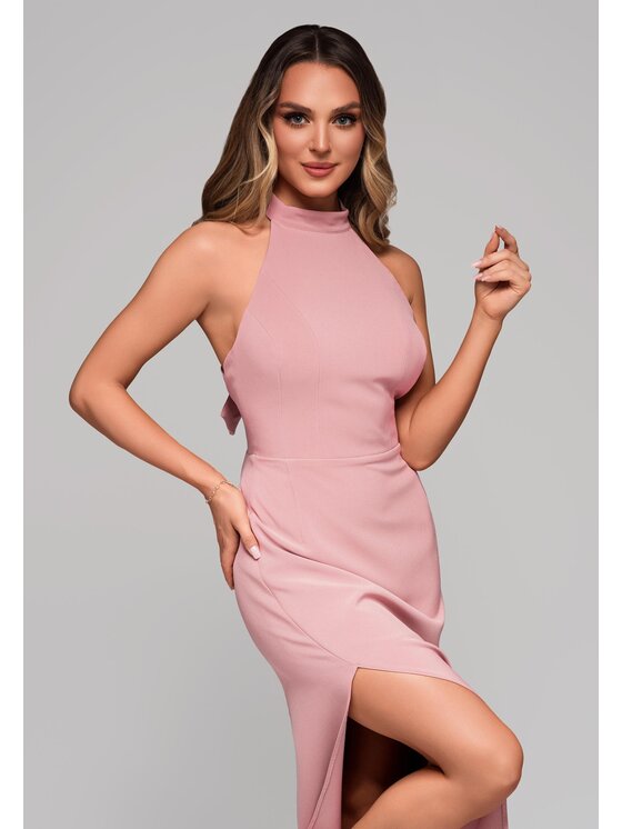 Ombre Ombre Sukienka wieczorowa LA-OM-DLR101 Różowy Regular Fit