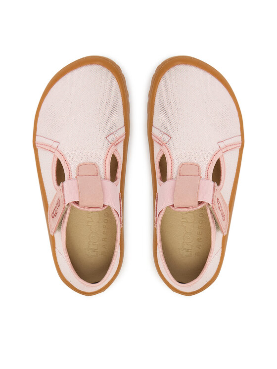 Froddo Froddo Bačkory Barefoot Canvas T-Bar G1700439-2 S Růžová