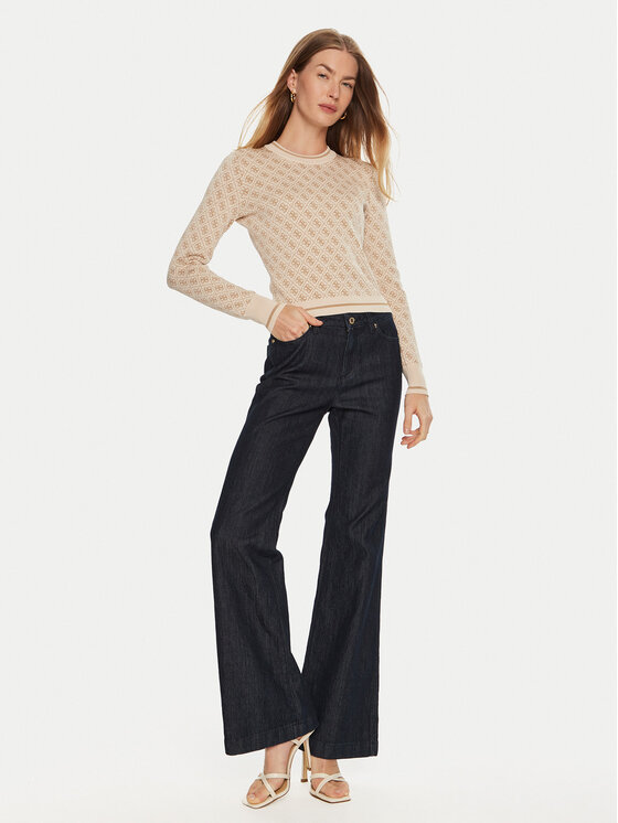 Guess Guess Sweter Lise W4BR21 Z37K0 Beżowy Regular Fit