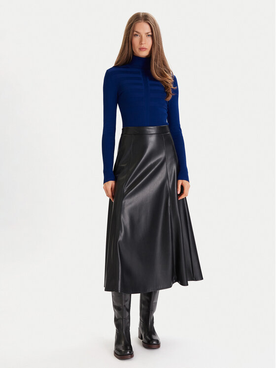 Morgan Morgan Bluză cu gât 132-MENTOS.M Albastru Slim Fit