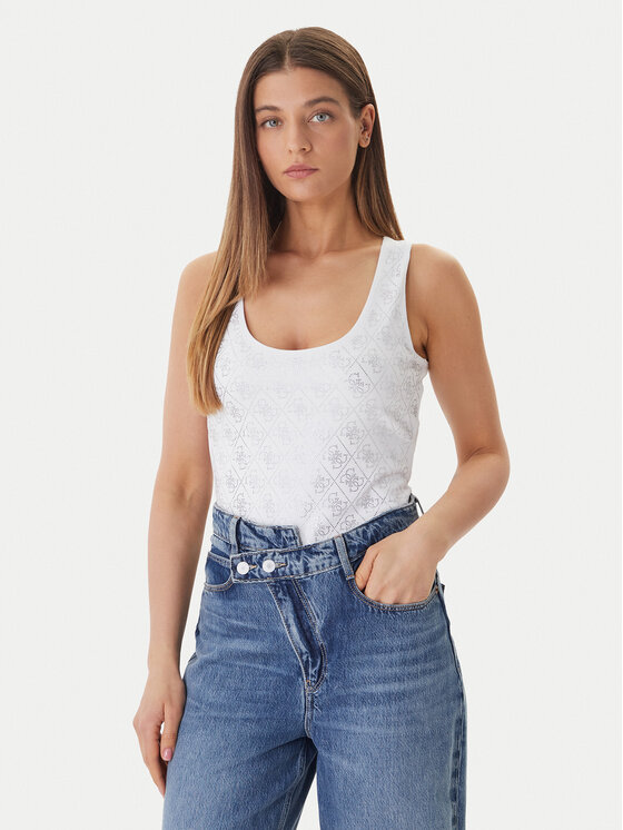 Guess Guess Top W6GP10 K2932 Biela Regular Fit