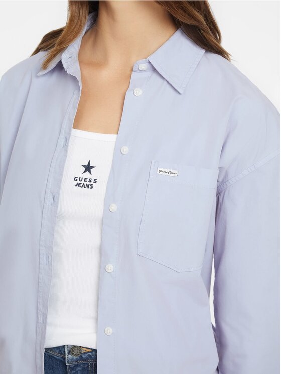 Guess Jeans Guess Jeans Top 165629 Modrá Classic Fit