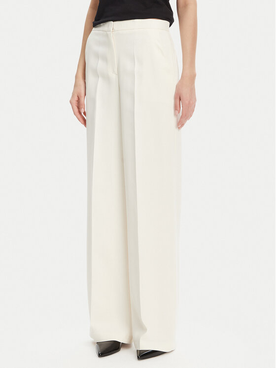 PINKO PINKO Hlače iz tkanine Pergamino 100331 A20Q Bela Regular Fit