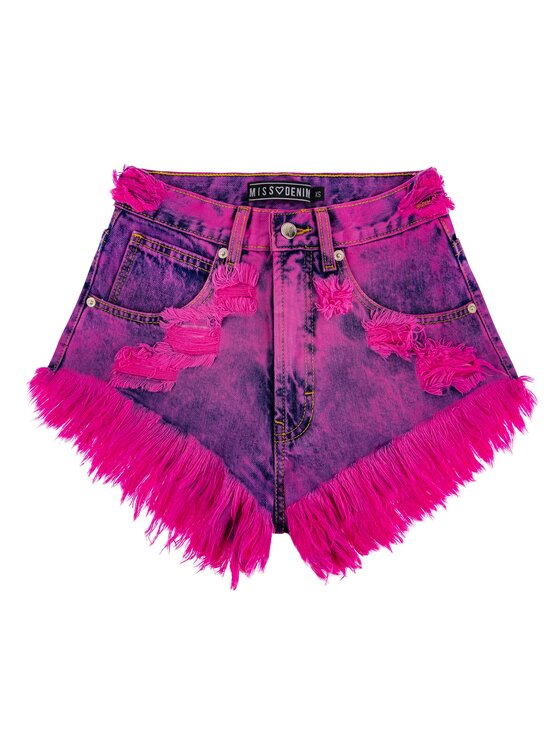 MissDenim MissDenim Szorty jeansowe High Waist Różowy Regular Fit