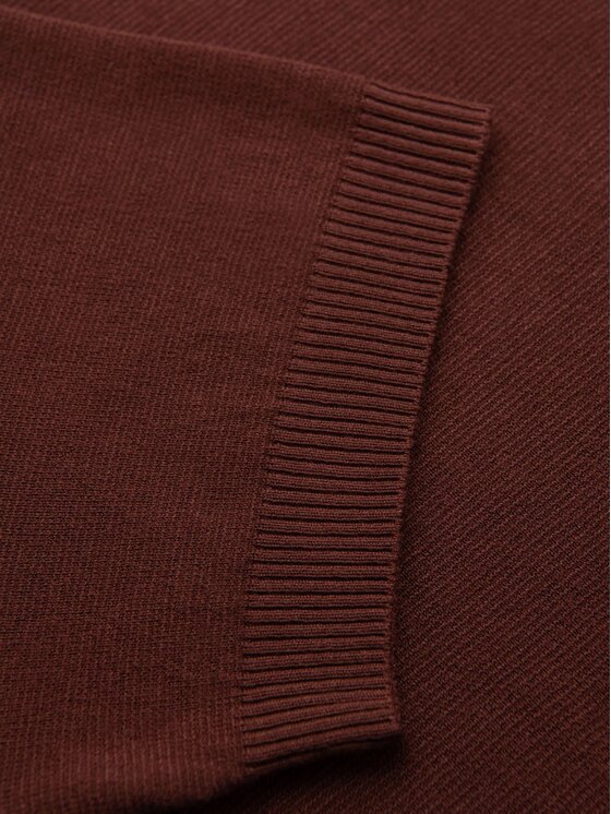 Ombre Ombre Polo OM-POSS-0159 Brązowy Slim Fit