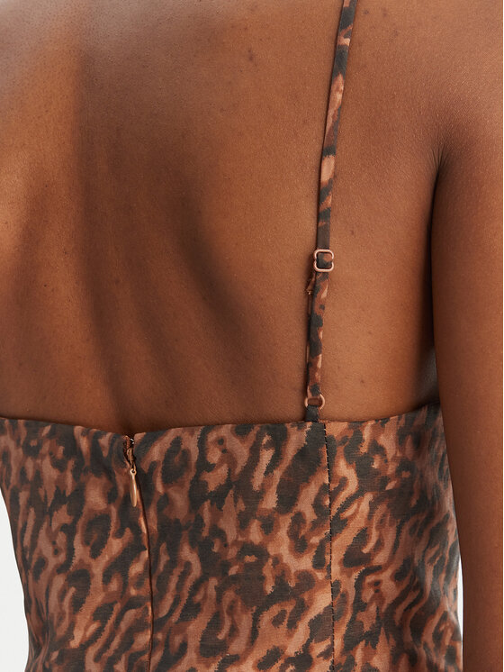 Bardot Bardot Cocktail obleka Marcello 59817DB1 Rjava Slim Fit