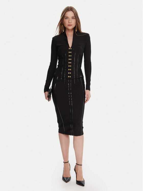 Elisabetta Franchi Elisabetta Franchi Sakoi GI-182-57E2-V590 Crna Slim Fit