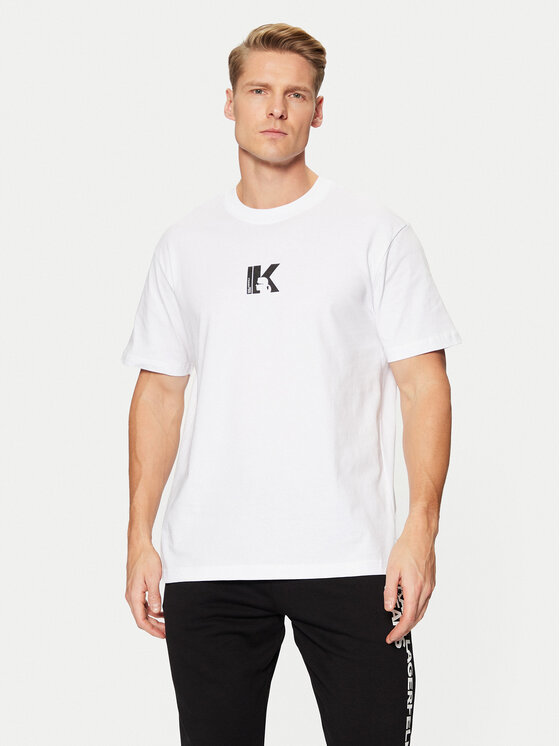 Karl Lagerfeld Jeans Tricou A1M17044 Alb Regular Fit