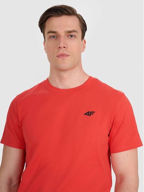 4F 4F T-Shirt 4FWMM00TTSHM2256-062S Czerwony Regular Fit