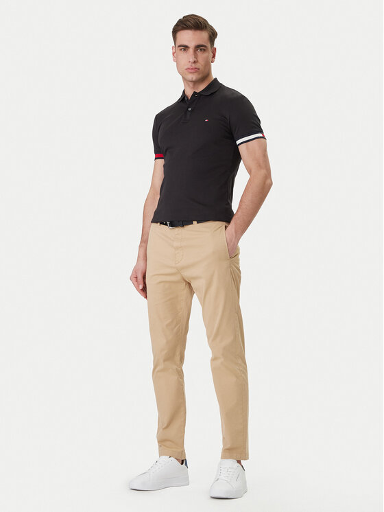 Tommy Hilfiger Tommy Hilfiger Poloshirt MW0MW42743 Schwarz Slim Fit