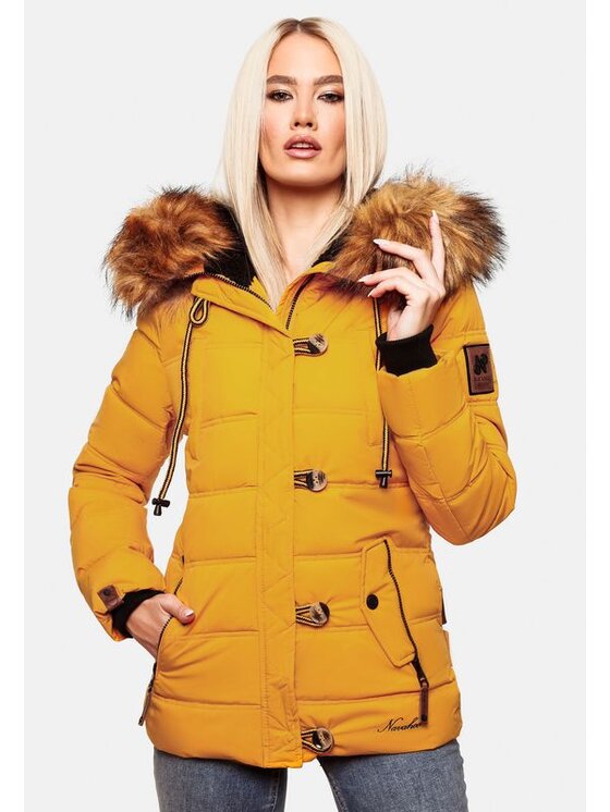 Navahoo Navahoo Kurtka zimowa Zoja Żółty Casual Fit