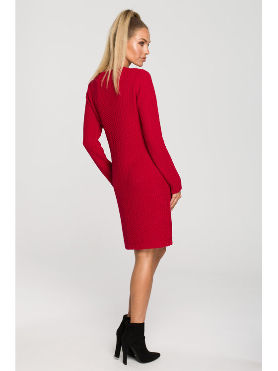 Made of Emotion Made of Emotion Vestito di maglia M713 Rosso A-Line Fit