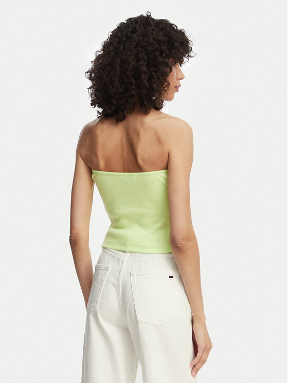 Tommy Jeans Tommy Jeans Top DW0DW22263 Svijetlo zelena Slim Fit