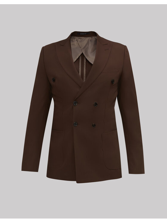 Borgio Borgio Marynarka brignano Brązowy Slim Fit