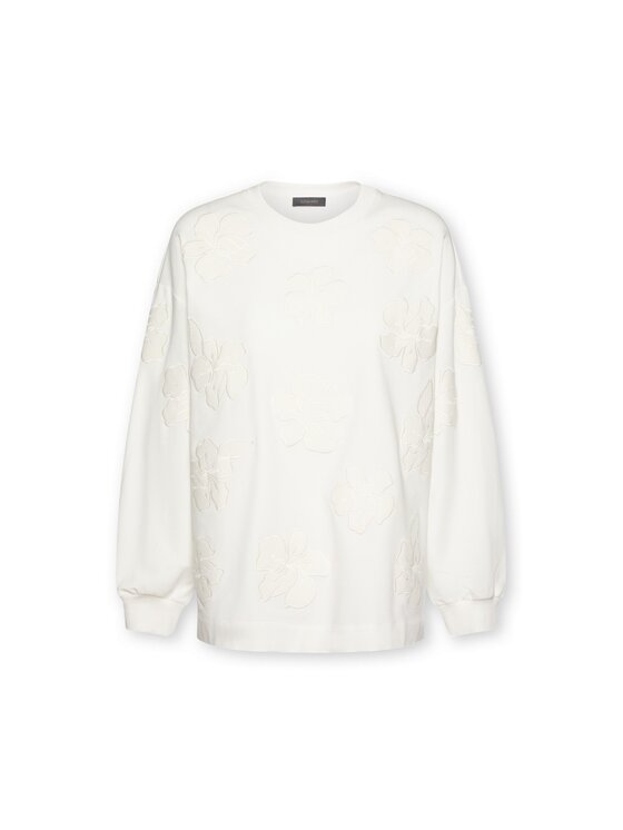 Elena Mirò Elena Mirò Felpa G891Z000556N011 Bianco Boxy Fit