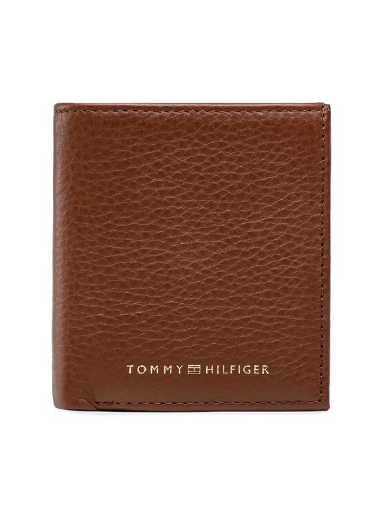 Tommy Hilfiger Majhna moška denarnica Th Premium Leather Trifold AM0AM10992 Rjava
