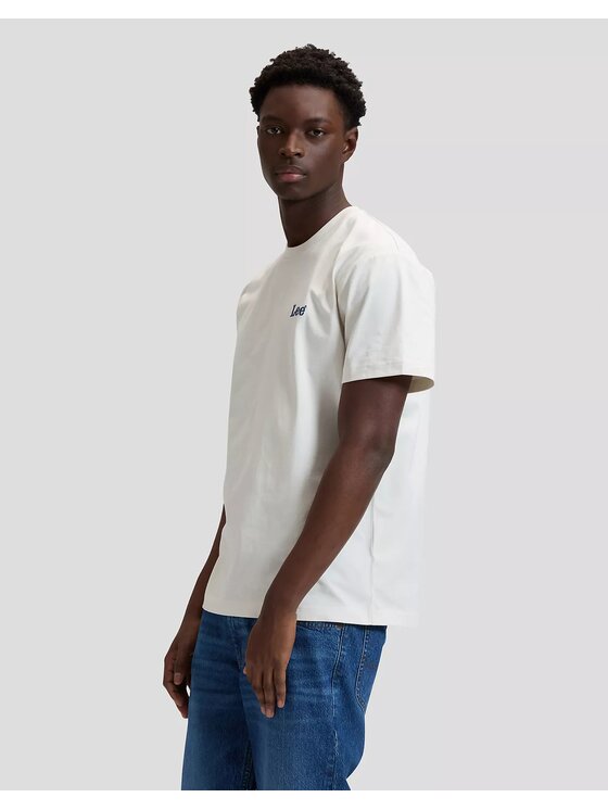 Lee Lee T-Shirt SS SMALL LOGO TEE Biały Relaxed Fit