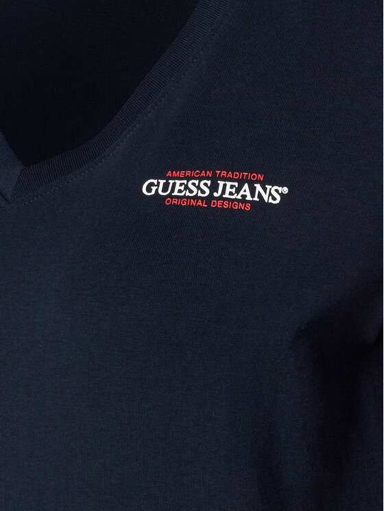 Guess Jeans Guess Jeans Majica W4YI21 J1314 Tamnoplava Slim Fit