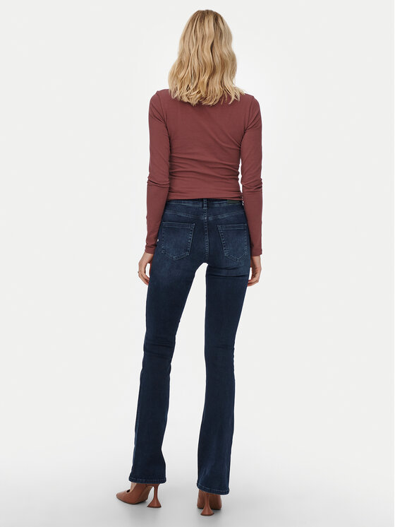 ONLY ONLY Jeans hlače Blush 15233833 Mornarsko modra Flared Fit
