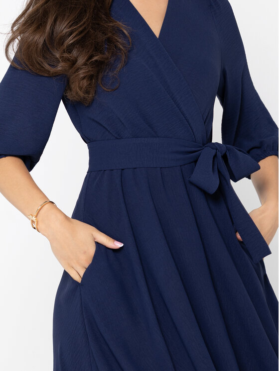 LIDIA KALITA LIDIA KALITA Sukienka koktajlowa Ophélie Granatowy Flare Fit