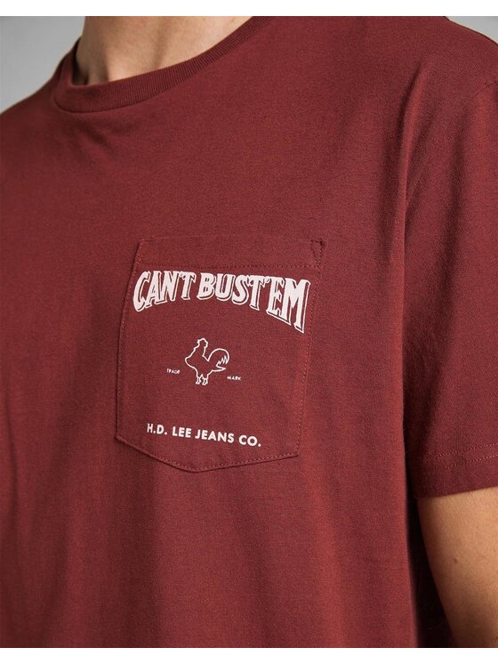 Lee Lee T-shirt SS CANT BUSTEM TEE Rosso Regular Fit