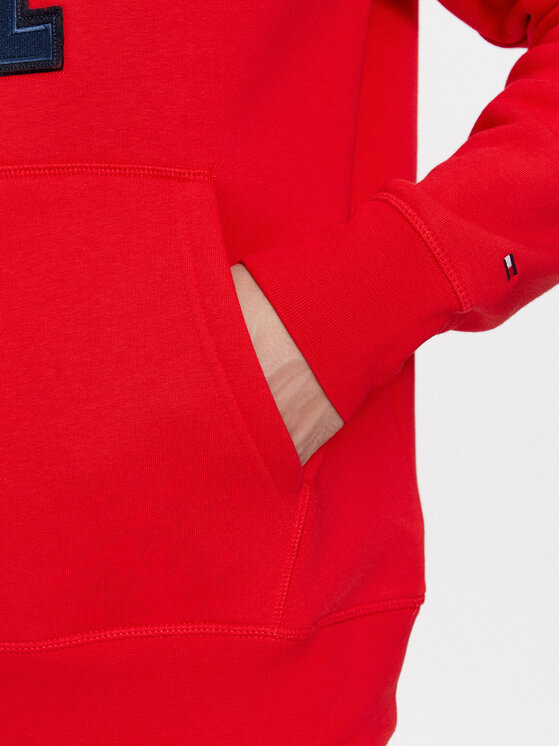 Tommy Hilfiger Tommy Hilfiger Felpa Monogram Applique MW0MW32702 Rosso Regular Fit