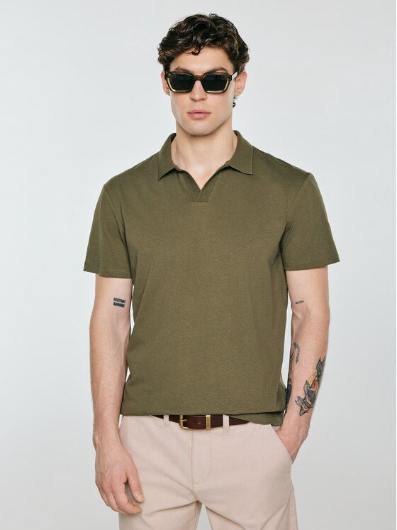 BIG STAR BIG STAR Polo ENGER Zielony Basic Fit