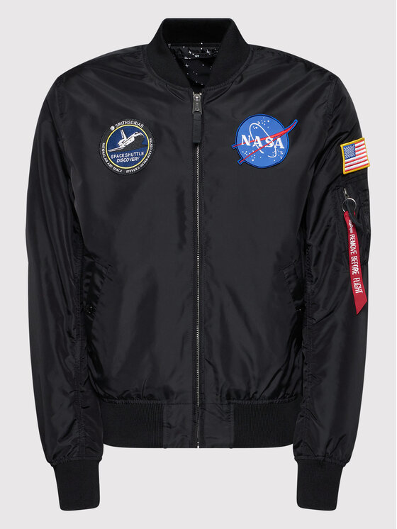 Alpha Industries Alpha Industries Kurtka bomber Ma-1 Tt Nasa 186101 Czarny Regular Fit