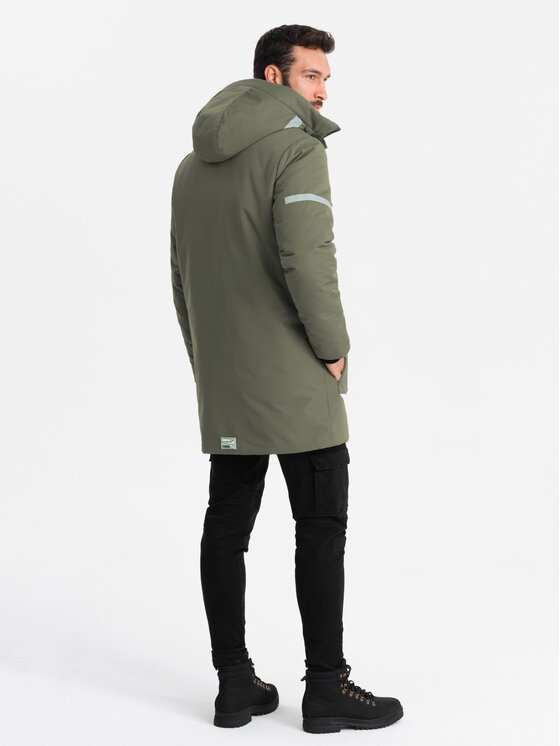 Ombre Ombre Parka OM-JALJ-0169 Khaki Regular Fit