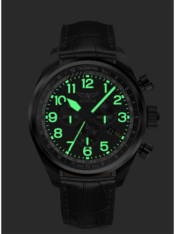 Aviator Aviator Zegarek V.2.25.5.169.4 Czarny
