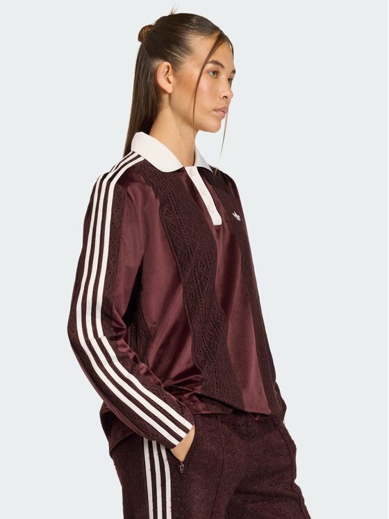 adidas adidas Bluzka ORIGINALS WINTERISED SOCCER JERSEY Czerwony Oversize