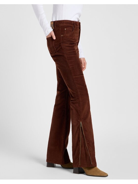 Lee Lee Spodnie materiałowe Zipped Bootcut Brązowy Bootcut Fit