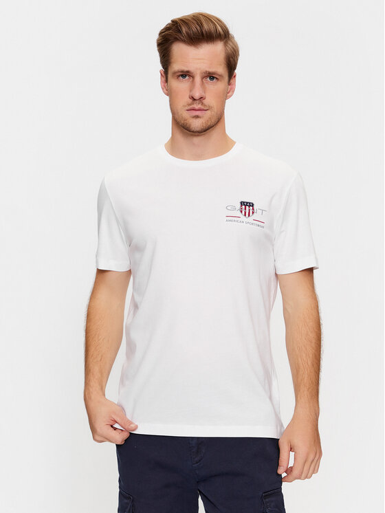 Gant Gant Póló Reg Archive Shield Emb Ss 2067004 Fehér Regular Fit
