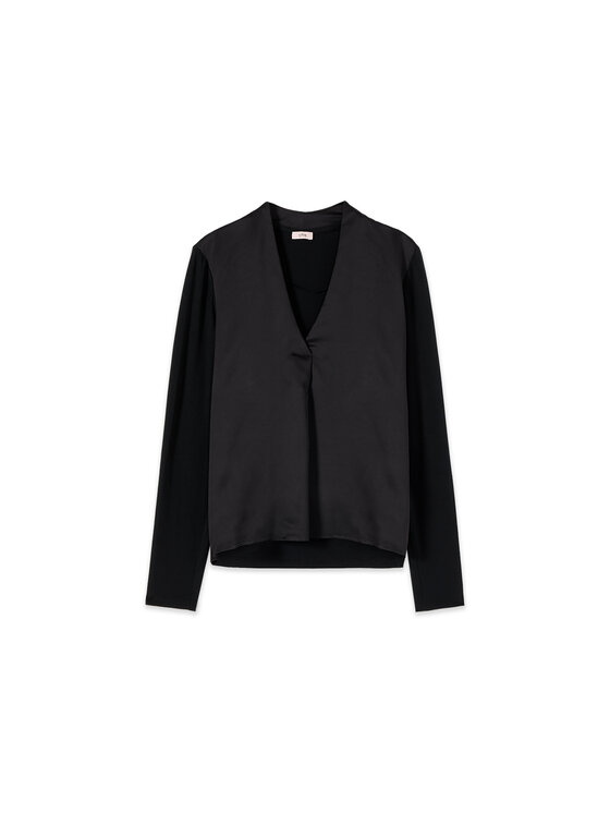 Oltre Oltre Blusa G388J204557N033 Nero Regular Fit