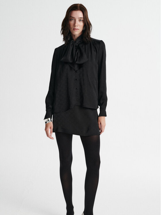 MARI PRETI MARI PRETI Bluzka MONOGRAM M OBSIDIAN Czarny Loose Fit